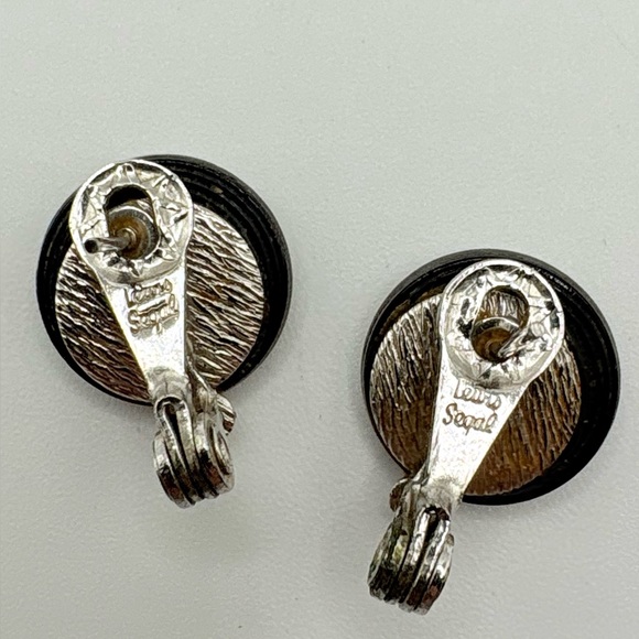 Vintage Lewis Segal Art Deco Style Marcasite Silver Tone Earrings - Picture 3 of 6